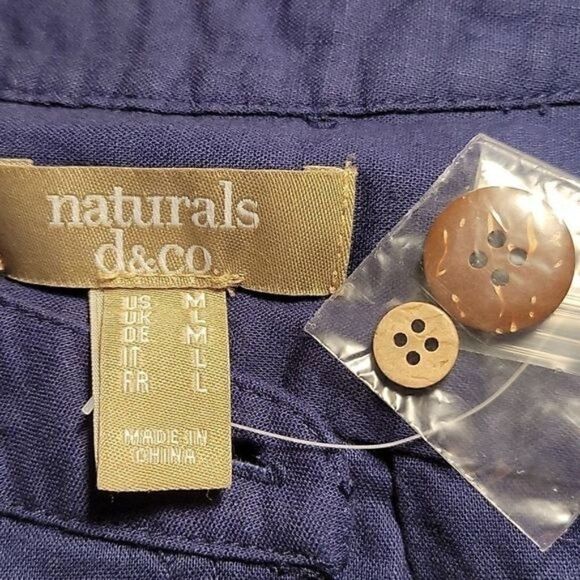 NWOT Denim & Co. Naturals Linen Blend Button-Front Top Sz M - Picture 8 of 12